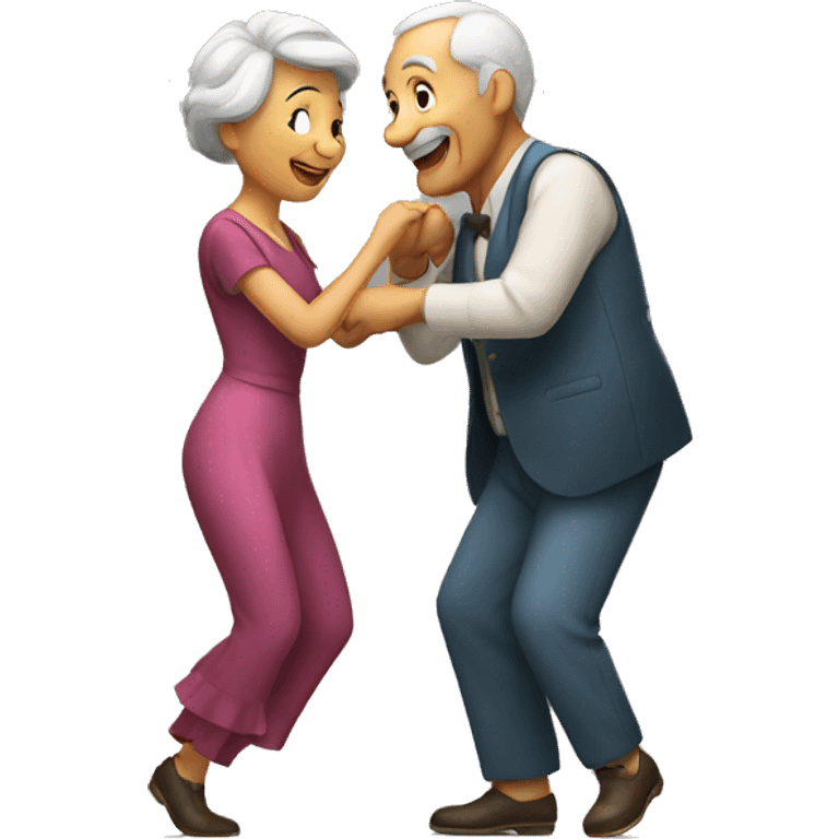 Old couple dancing emoji