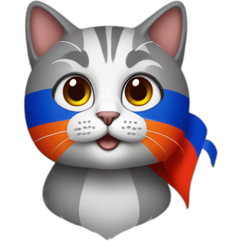 Cat with Armenian flag emoji