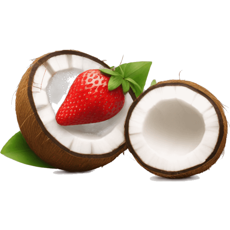 Coconut and strawberry emoji