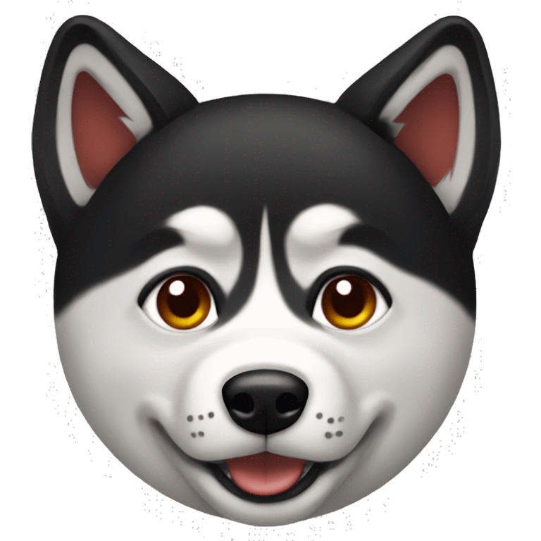 A red and black husky dog  emoji