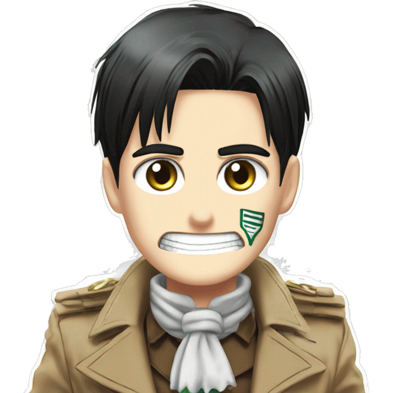 attack on titan capitan levi with christmas decoration emoji