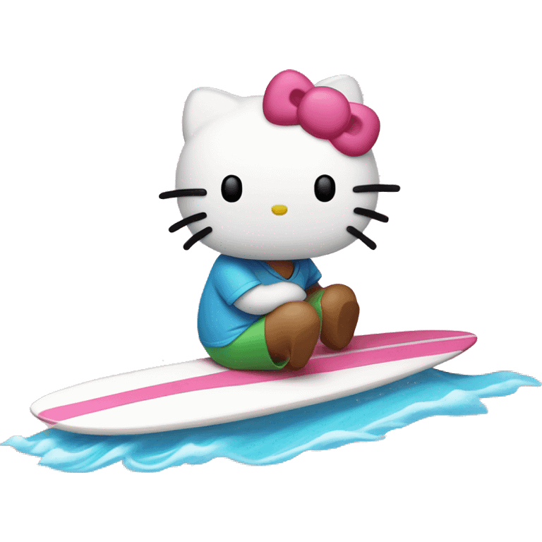 hello kitty on a surfboard emoji