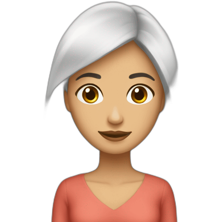 Mujer mestiza pelo largo crespo emoji