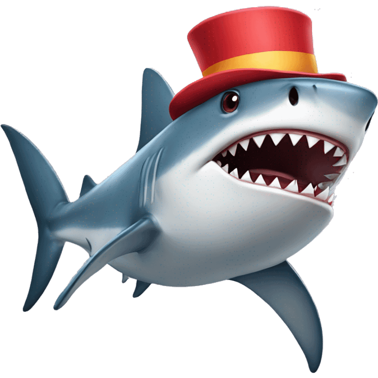 Shark with clown nose emoji