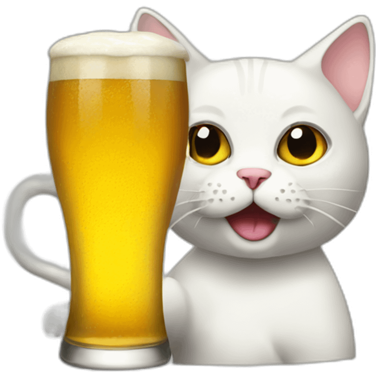 cat drinking beer emoji