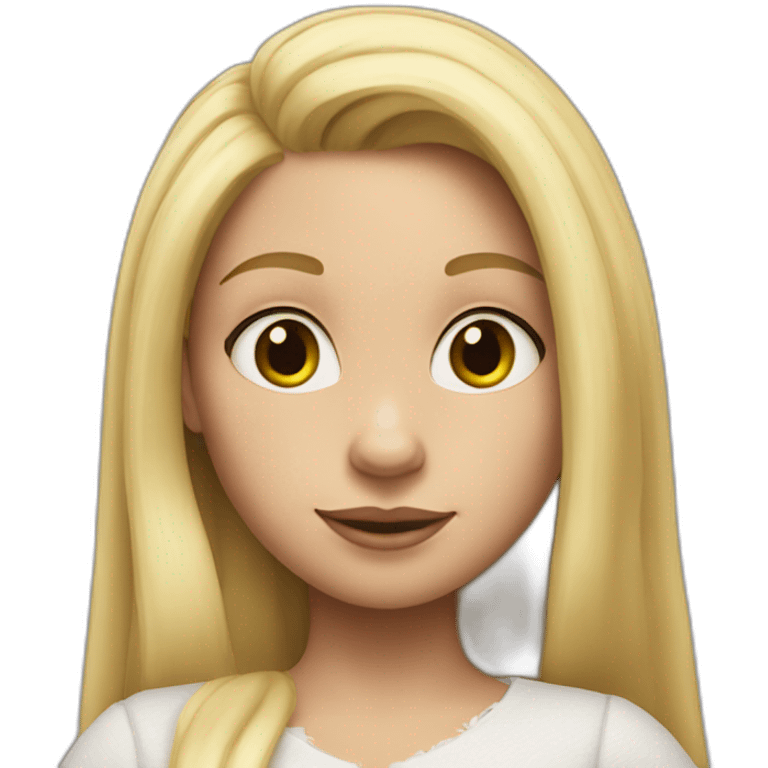 A girl with blonde hair and white skin with shrek ears emoji