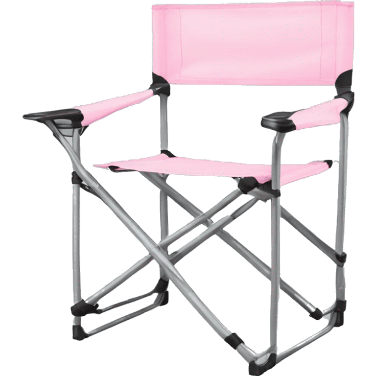 Realistic light pink camping folding chair isolated.  emoji