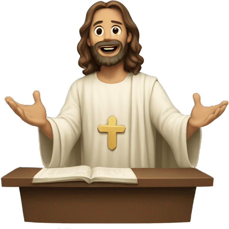 Jesus preaching to the world emoji