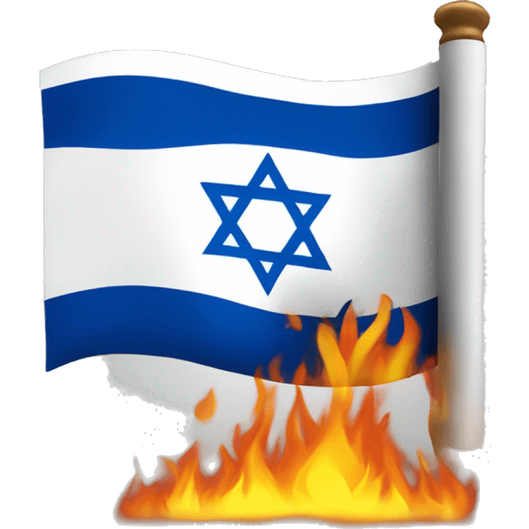 israeli flag, fire emoji