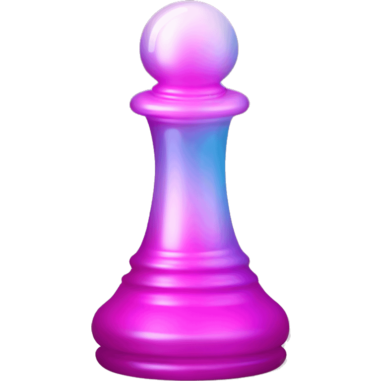 Iridescent pink gradient glass chess pawn emoji