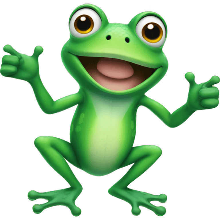 frog with thumbs up emoji