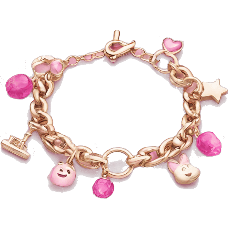 Bracelet with pink charms emoji