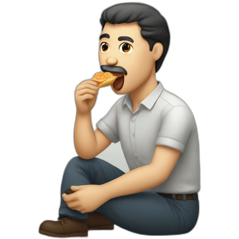 Man eating the communist symbol emoji