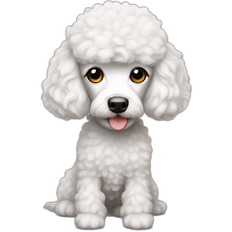 Poodle white mini emoji