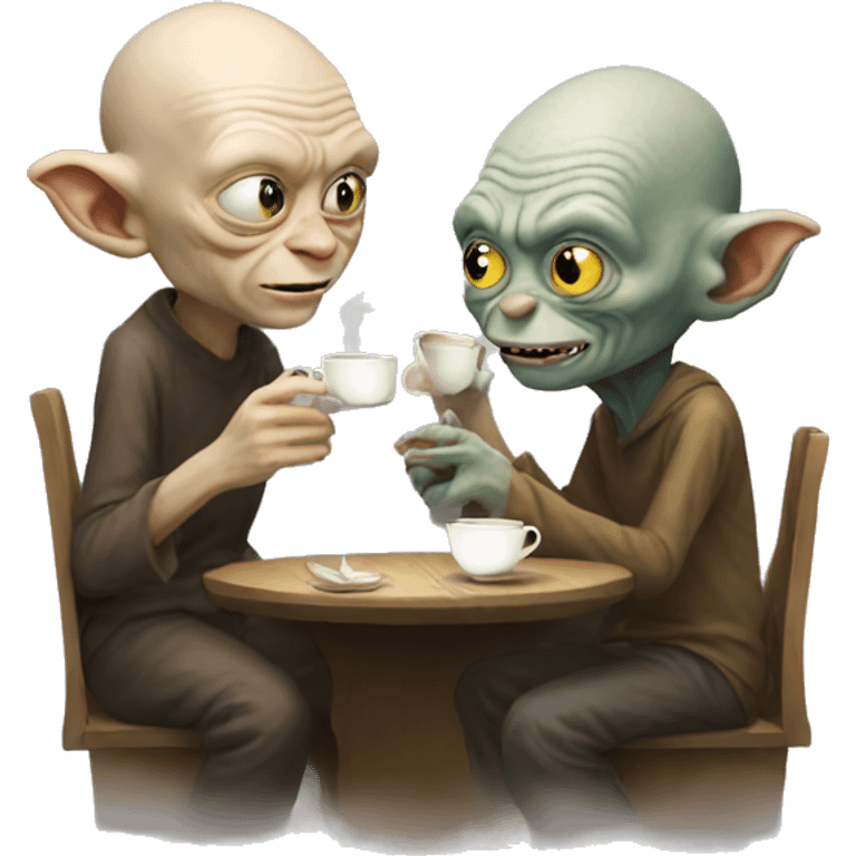 gollum and sam having a cup of tea emoji