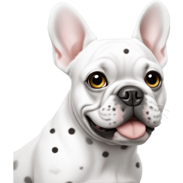 French bulldog full white with Little dots  emoji