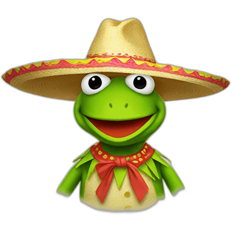 Kermit the frog with a sombrero emoji