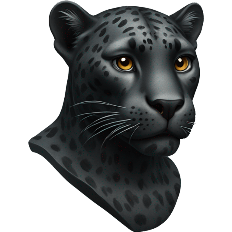 Black jaguar feline bust emoji