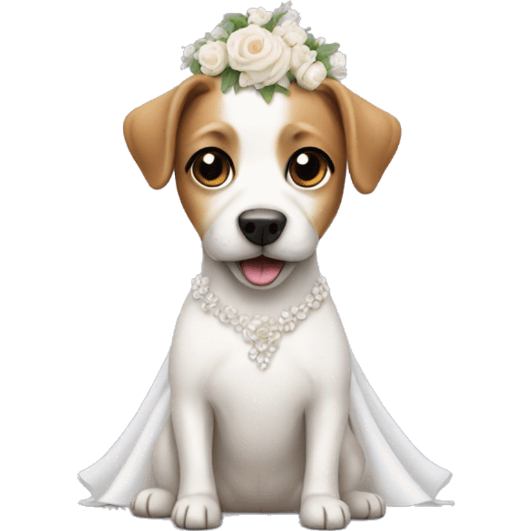 Cute dog in a wedding dress emoji