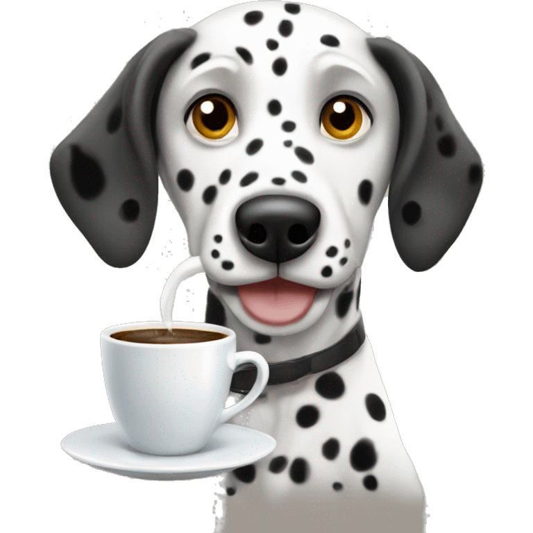 Dalmatian dog drinking espresso emoji