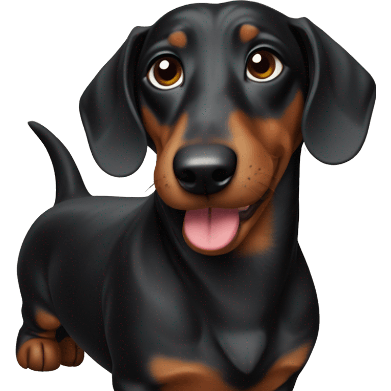 Black dachshund  emoji