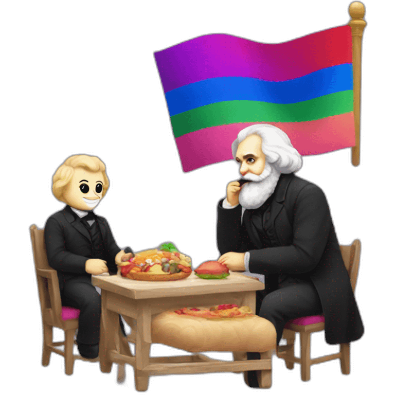 karl marx eating a bisexual pride flag emoji