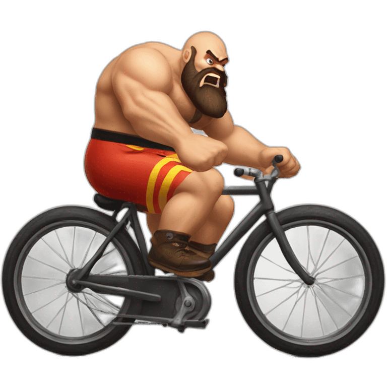 Zangief driving bicicle emoji