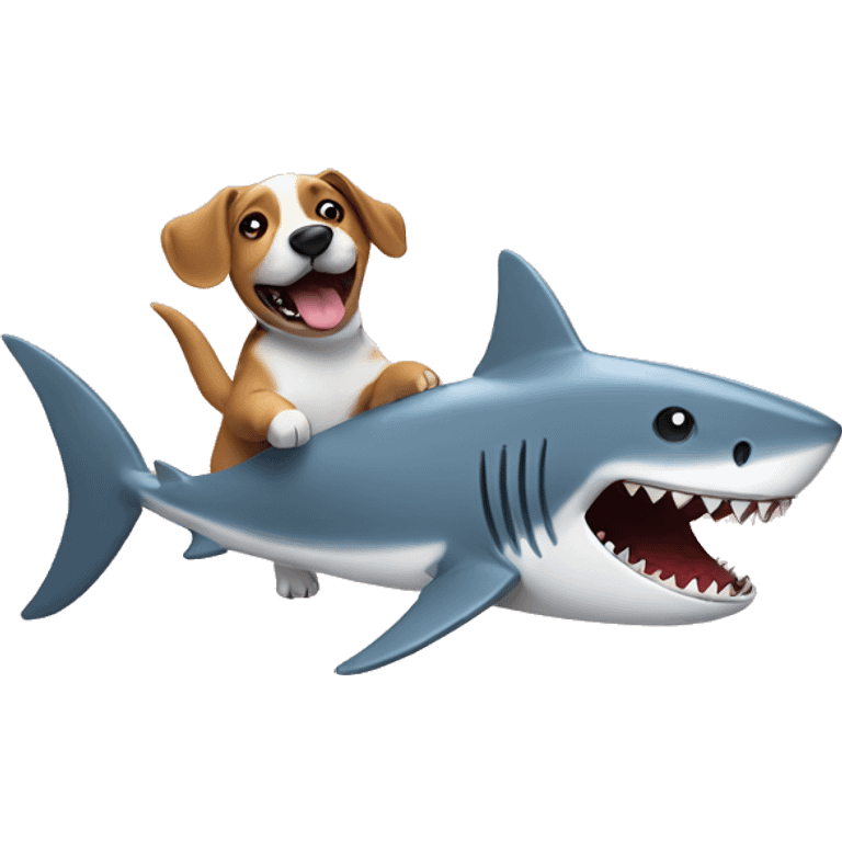 Dog dancing with a shark  emoji