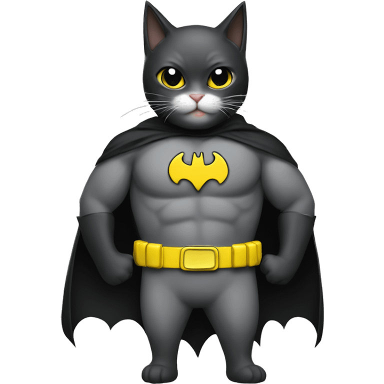 Cat dress as batman with banana symbol emoji