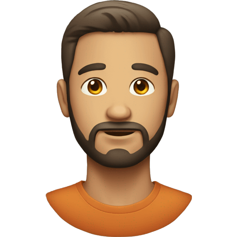 round faced man with short facial hair  emoji