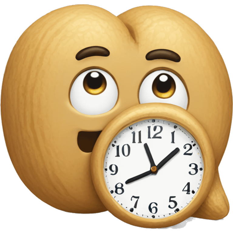 Peanut impatiently telling time emoji