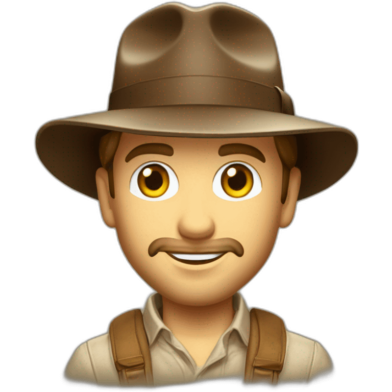 Indiana Jones qui fait du ski alpin emoji