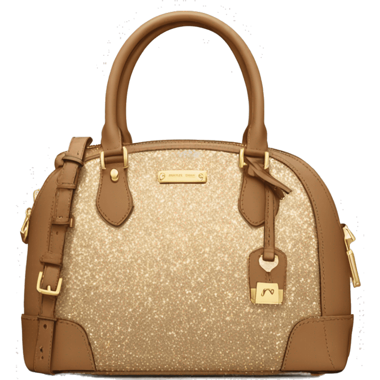 Realistic tan glitter Michael Kors satchel purse.  emoji