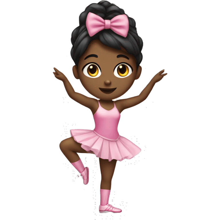 pretty black girl dancer with a bow emoji