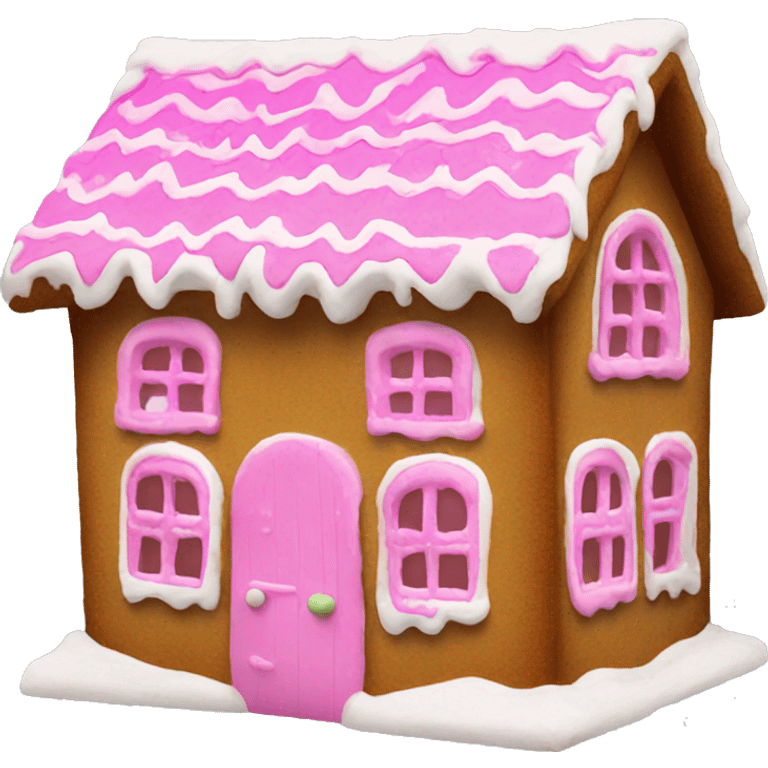 Gingerbread House with pink overlay  emoji