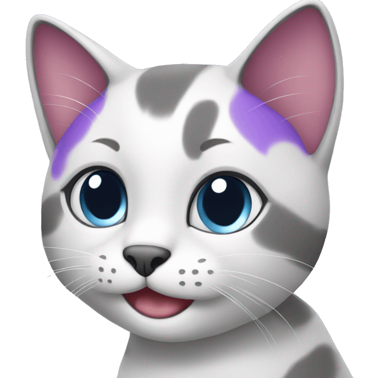 Cat purple and sorridente emoji