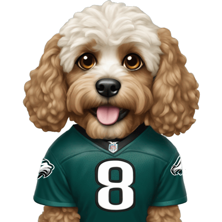 Cavapoo in eagles jersey emoji