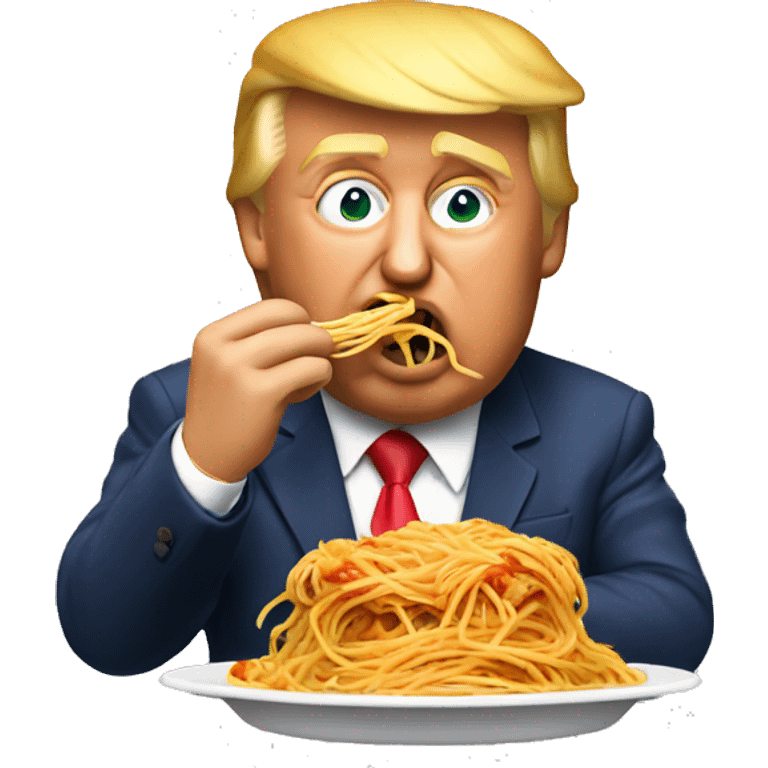 donald trump eating spaghetti emoji