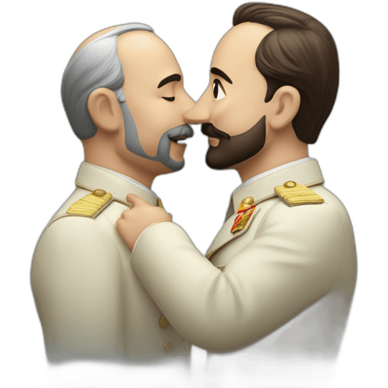 Francisco franco y Santiago abascal dándose un beso emoji