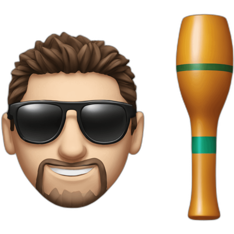 Messi with pipe and sunglasses emoji