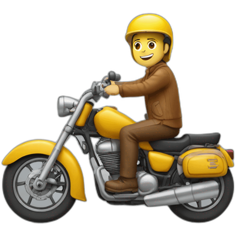 Un castor qui conduit une moto sur les mains emoji