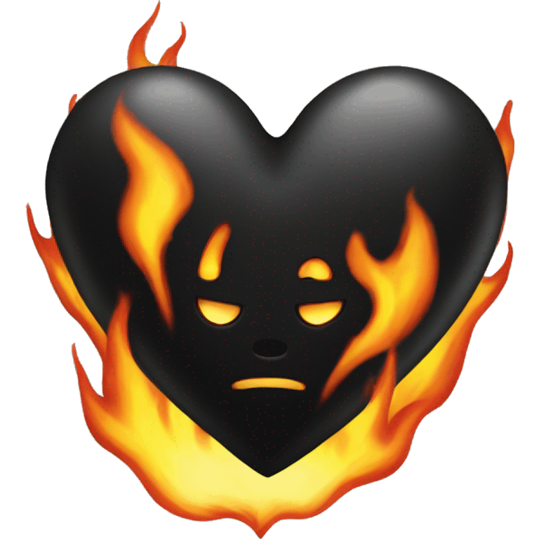 black heart with fire emoji