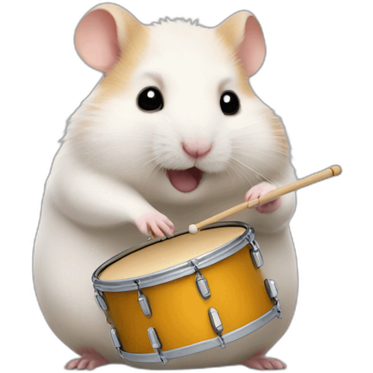 fat extatic hamster playing drums emoji