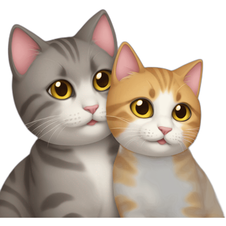 two cats in love emoji