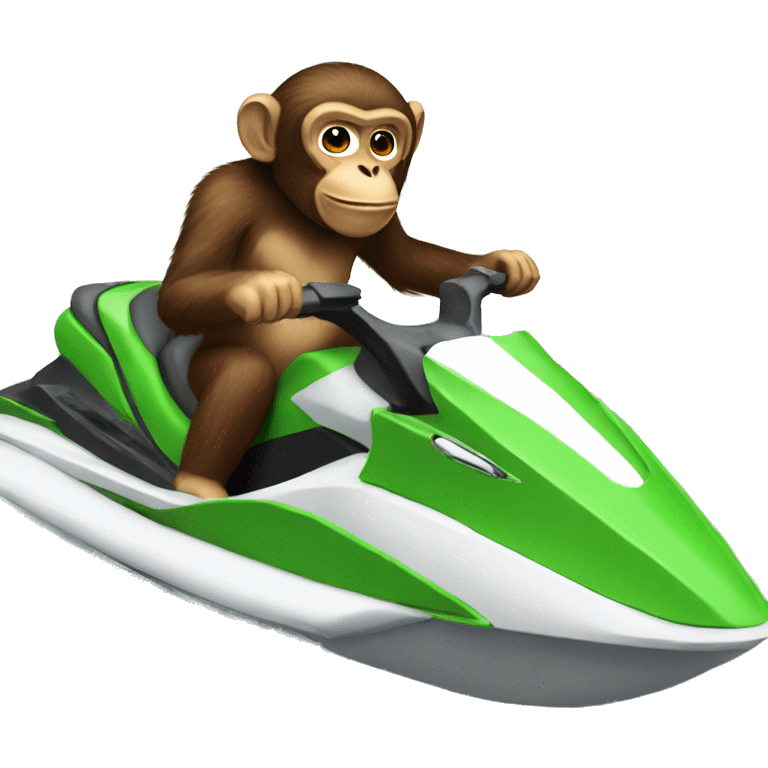 Monkey riding a jetski emoji