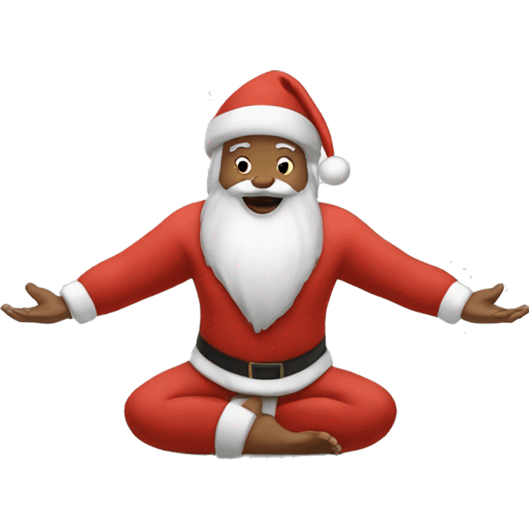 Santa doing Yoga in Y position emoji