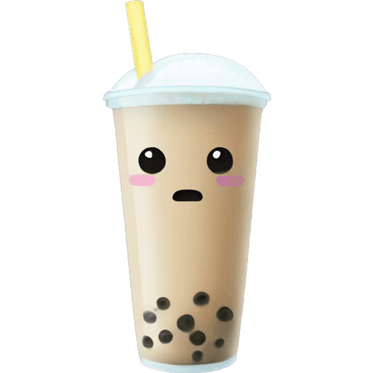 Taro bubble tea no face emoji