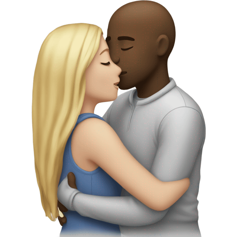 white couple kissing and hugging emoji