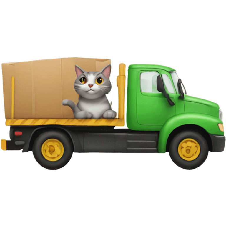 Cat driving truck emoji