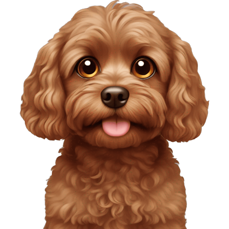 adorable brown cavapoo dog face emoji